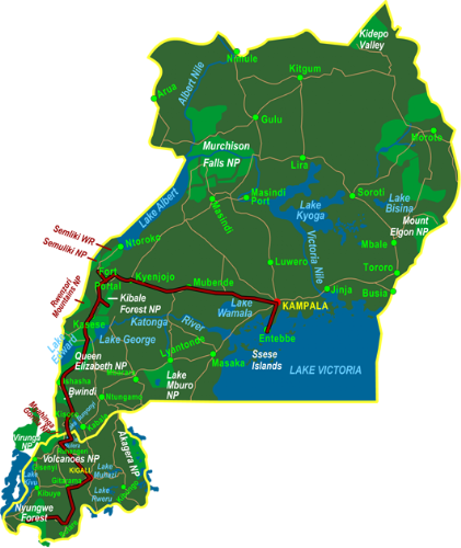 Map Primates of East Africa (18  days)